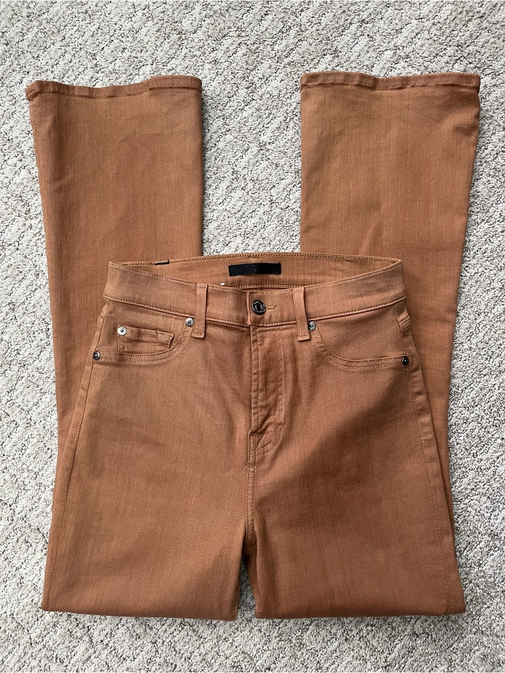 7 For All Mankind Boot Cut Pants in Rust Brown